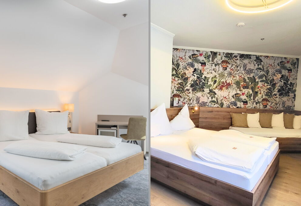 Großes Komfortzimmer mit schönem Naturlook und einem großen Bett