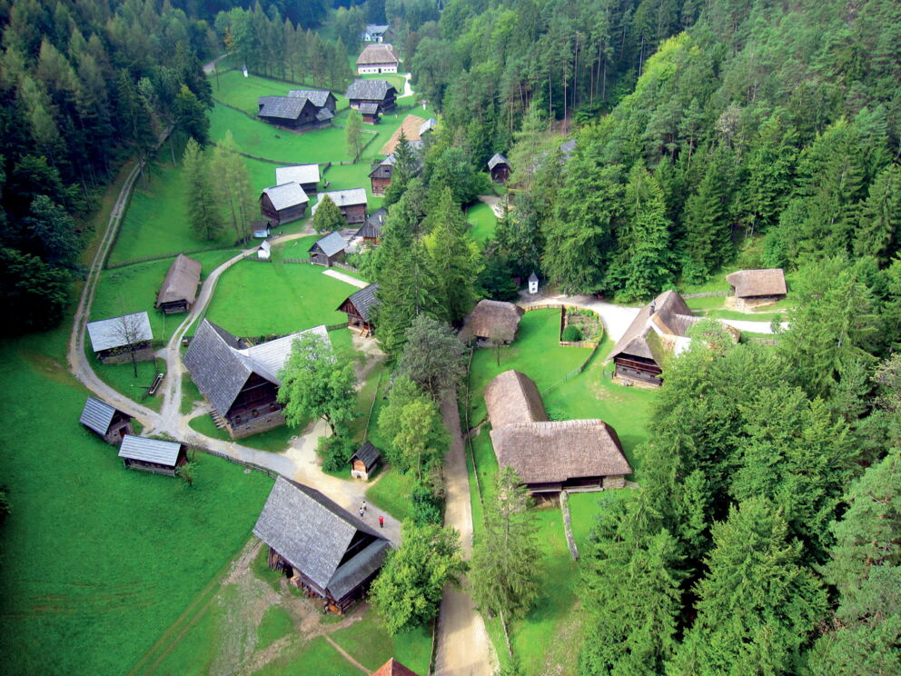 Austrian Open-Air Museum Stübing from above; © R. Nunner/ÖFM Stübing