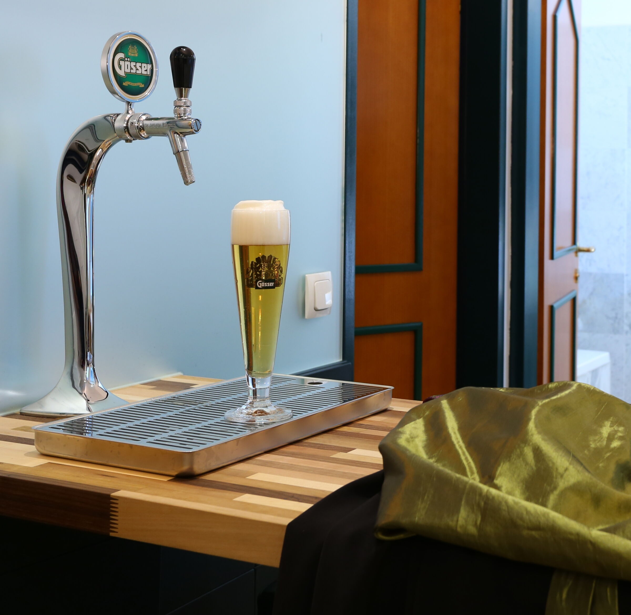 freshly tapped Gösser beer